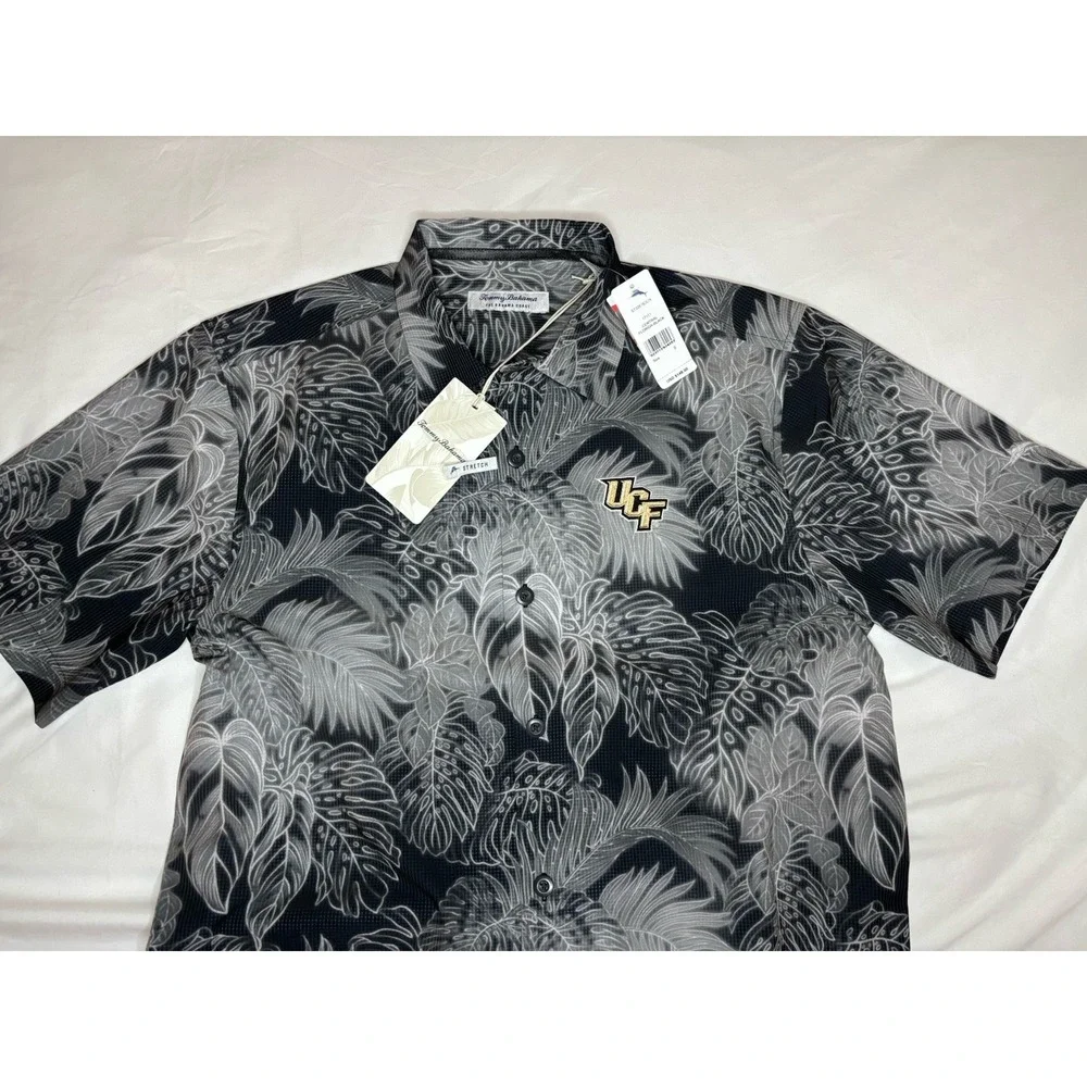 Tommy Bahama UCF Knights Men's Small Button Down Shirt Floral Black NWT‎ $148